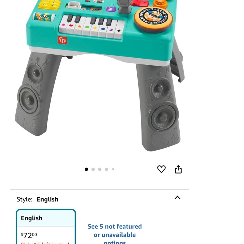 Fisher-Price Green and Gray Learning Keyboard Toy